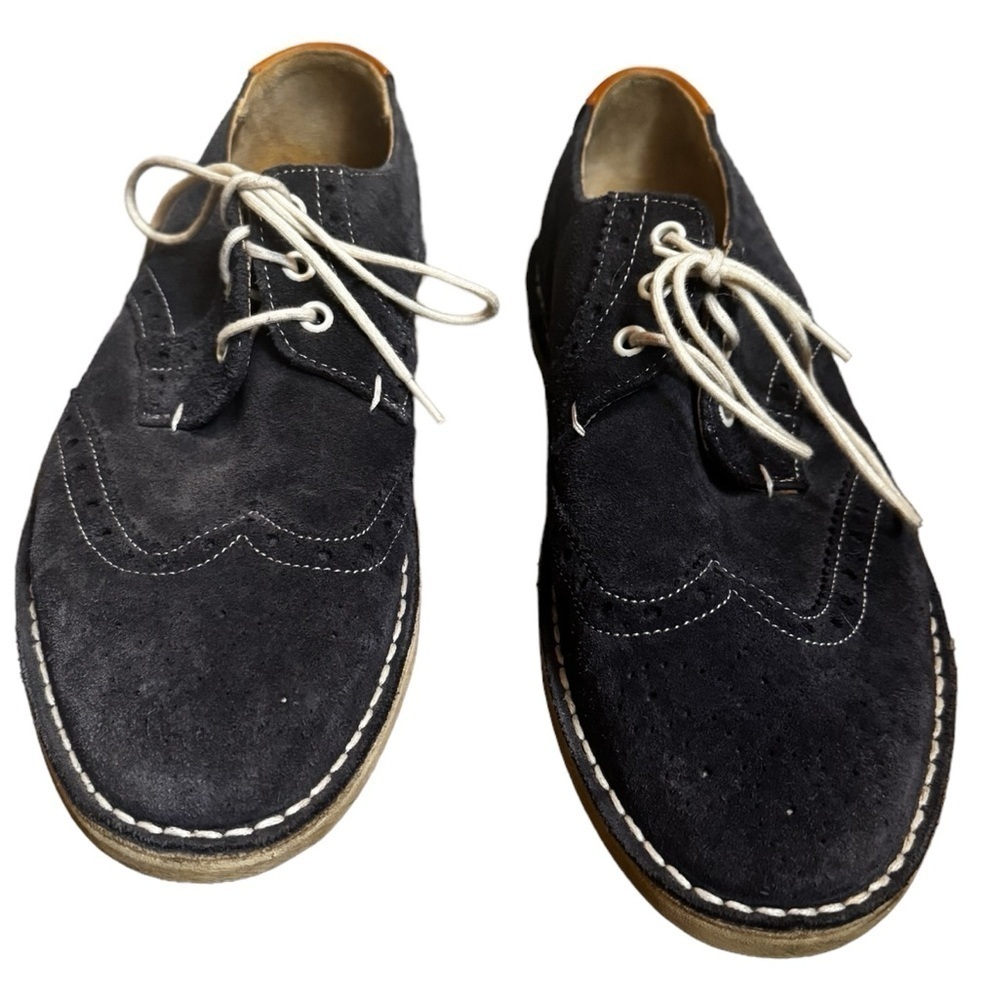 TED BAKER LONDON Men's US 8 Suede Leather Wingtip Oxford Derby Shoes Jamfro Blue - Picture 7 of 17